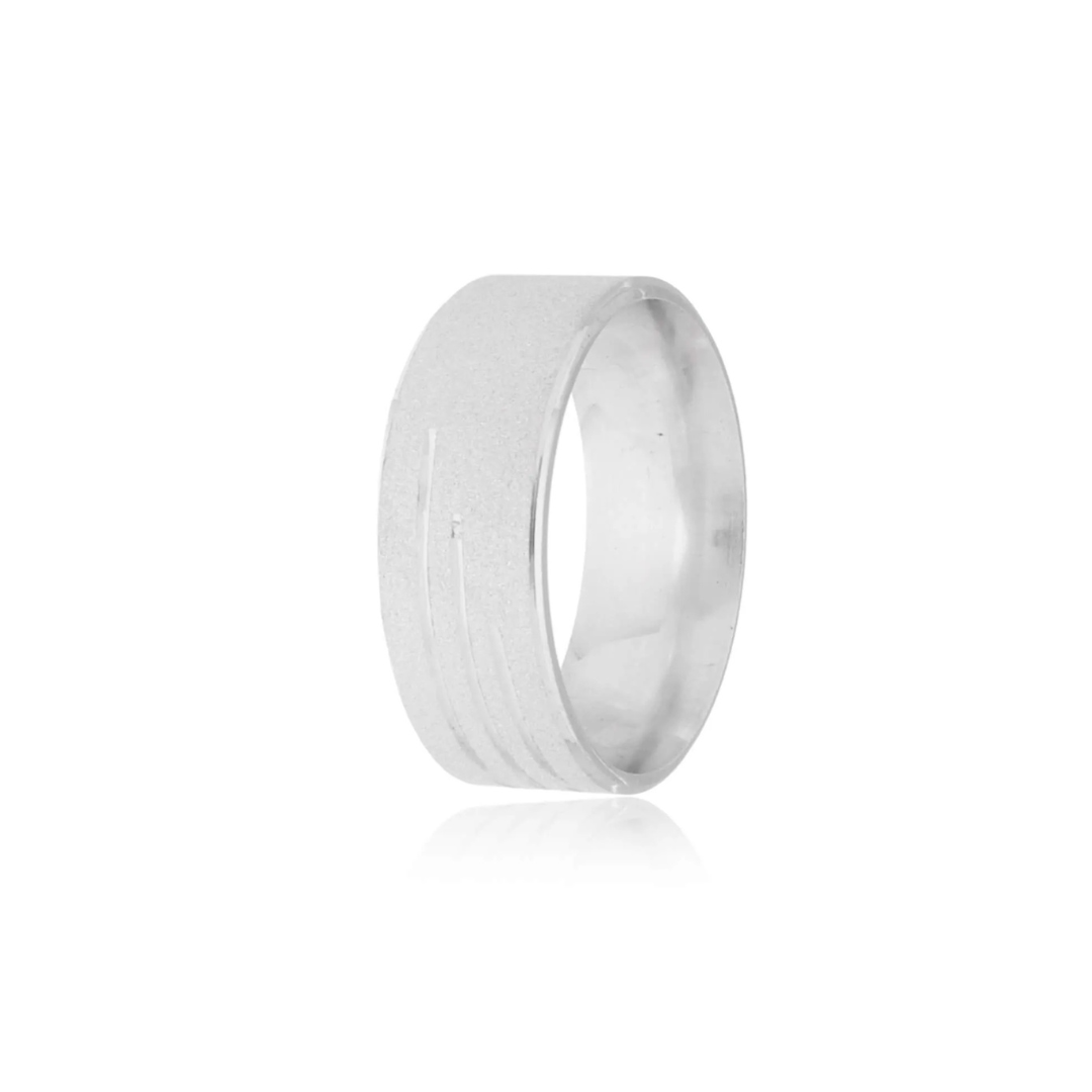 Alianca Shinex Prata Diamantado