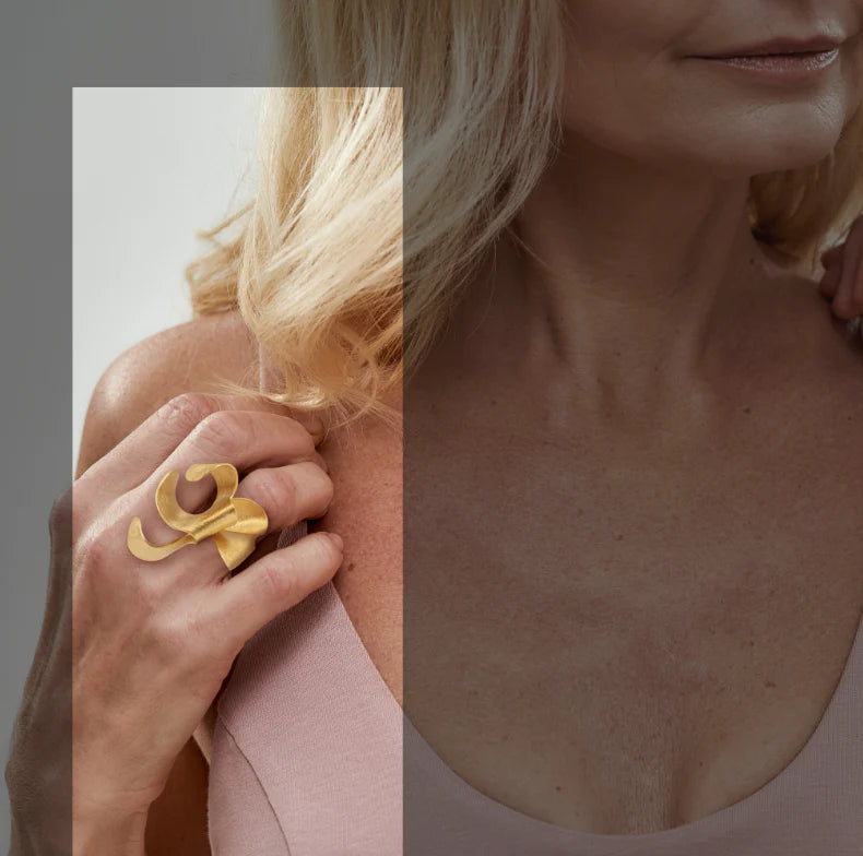 Anel Wind Bloom Dourado - Ourivesaria Catita