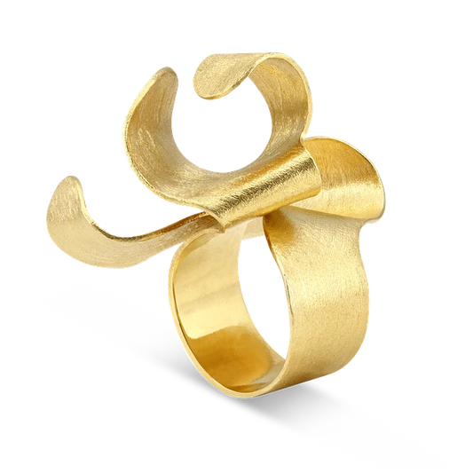 Anel Wind Bloom Dourado - Ourivesaria Catita