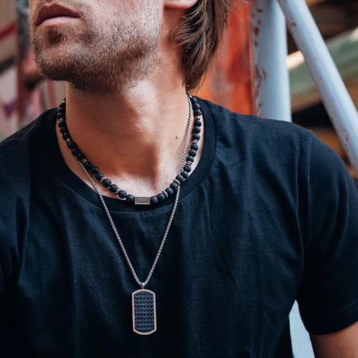 Medalha IXXXI Hanger Dog Tag Leather - Ourivesaria Catita